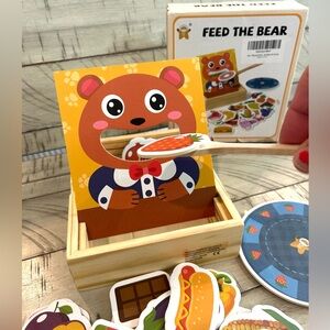 Wooden Feeding Toy - Montessori Pretend Play Food Set for Toddlers 1-4 NIB